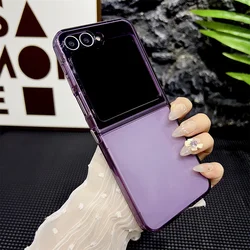 Colorful Transparent Soft Silicone Shockproof Phone Case - Galaxy Z Flip5 (AnPurple)