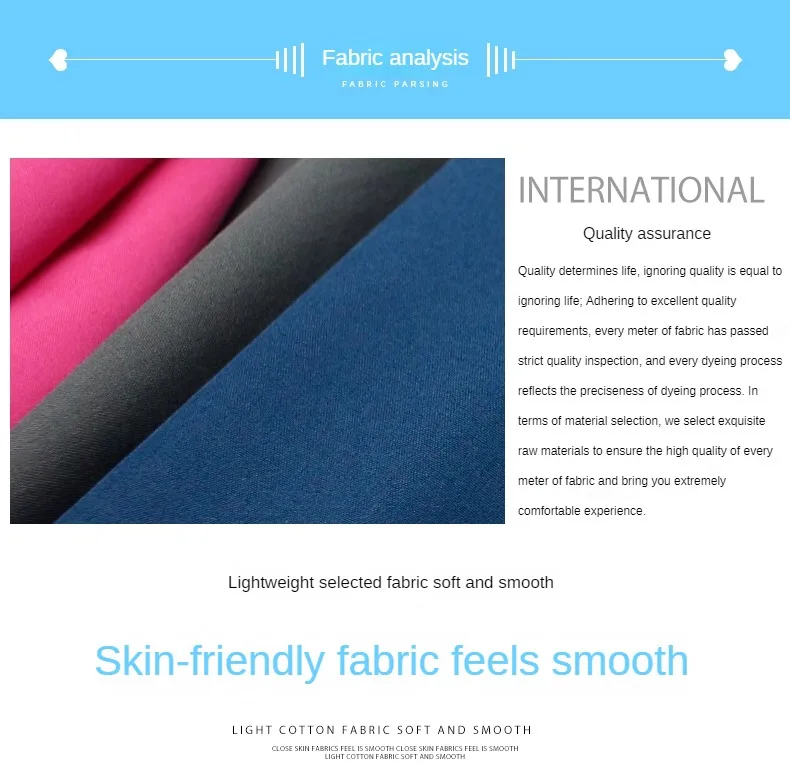 Description Picture 3 of item4 Sides Stretch Waterproof Fabric on The Down Jacket By Meters for Clothing Pants Sewing Plain Breathable Cloth Thin Smooth Blue