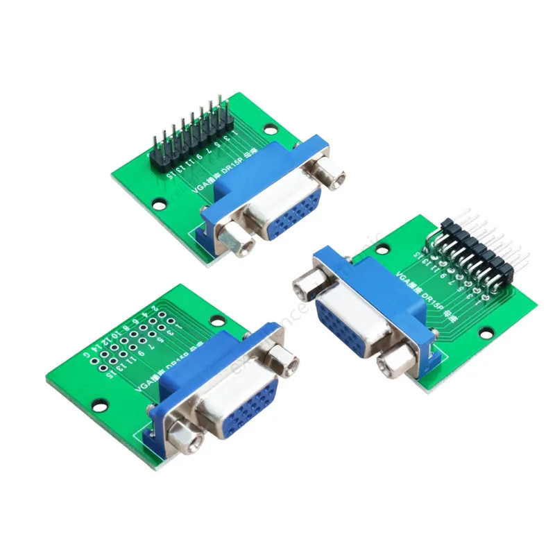 DB15 HDR15 DR15 to Dip 2.54mm 인터페이스 테스트 보드, 블루 VGA 암 소켓 어댑터 변환 보드, 1 개