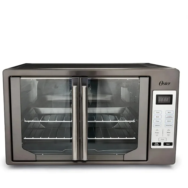 Oster Convection Oven, 8-in-1 Countertop Toaster Oven, XL Fits 2 16" Pizzas, Stainless Steel French Door 4