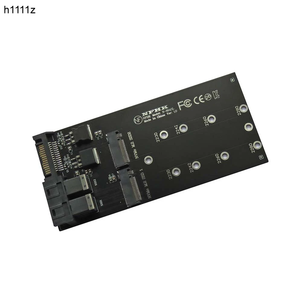 New 2 Port Sff-8643 U.2 To Nvme M.2 Ngff Ssd Convert Card Adapter Sff-8643 U.2 To Dual M-Key Nvme M2 Ngff Ssd Adapter Riser Card