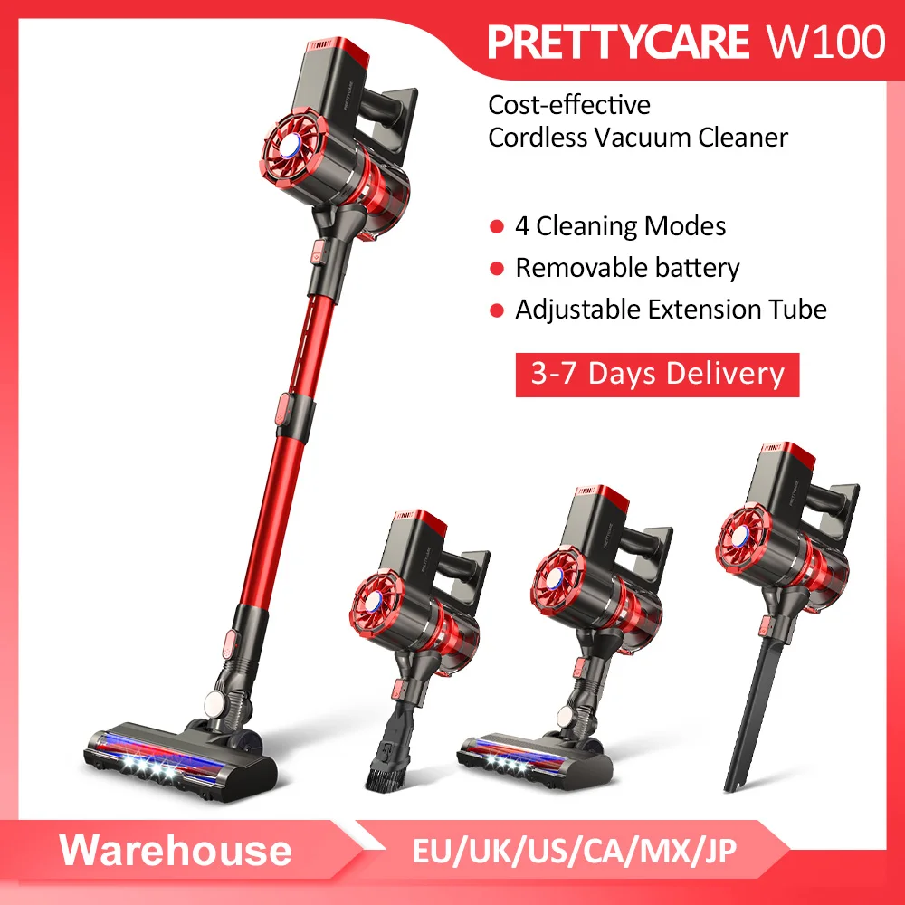 prettycare w400 rechargeable home cordless vacuum