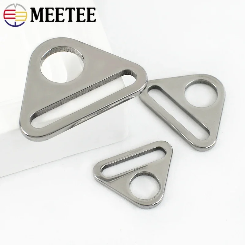 Meetee 5/10Pcs 20-38mm 스테인레스 스틸 버클 가방 스트랩 조절기 버클 브래지어 비키니 커넥터 걸쇠 미끄럼 방지 고정 액세서리