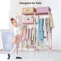 Clothes Rack for Kids, Baby, Students, and Children's Room, 4 Tiers Portable Metal Closet Clothing Rack, Small Garment Rack 2