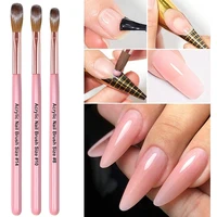 3Pcs Acrylic Application Nail Brush 8/10/14# Professional Pink Nail Brushes for Acrylic Powder Extension Nail Art 3D Carving Pen