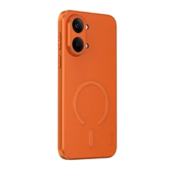 Luxury Suede Nubuck Magnetic Phone Cover - Skin - Friendly - Poco X8 Pro (Orange)