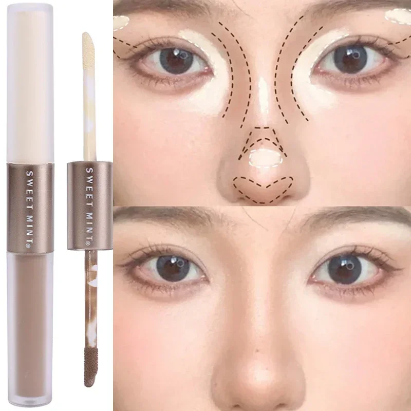 

Double-ended Matte Highlighting Contour Sticks Cement Grey Brown Nose Shadow 3D Face Contour Stick Waterproof Brighten Cosmetics
