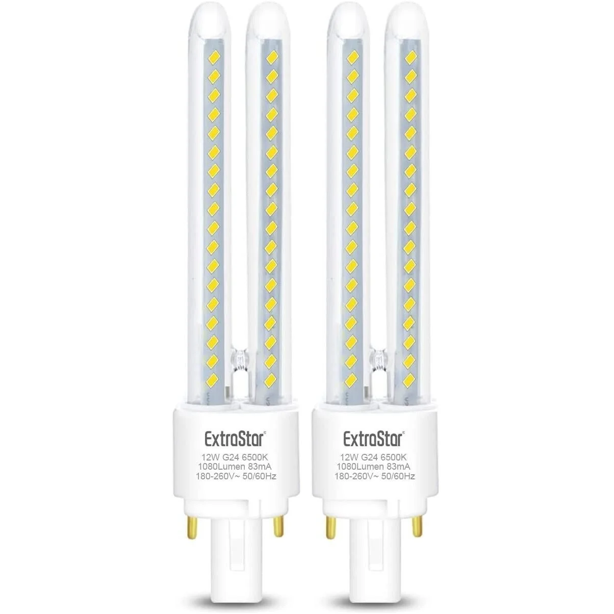 Paquete de 2 Bombillas LED PLC, 2 Pines, Tubo 2U, Luz Fría Blanca No regulable AliExpress