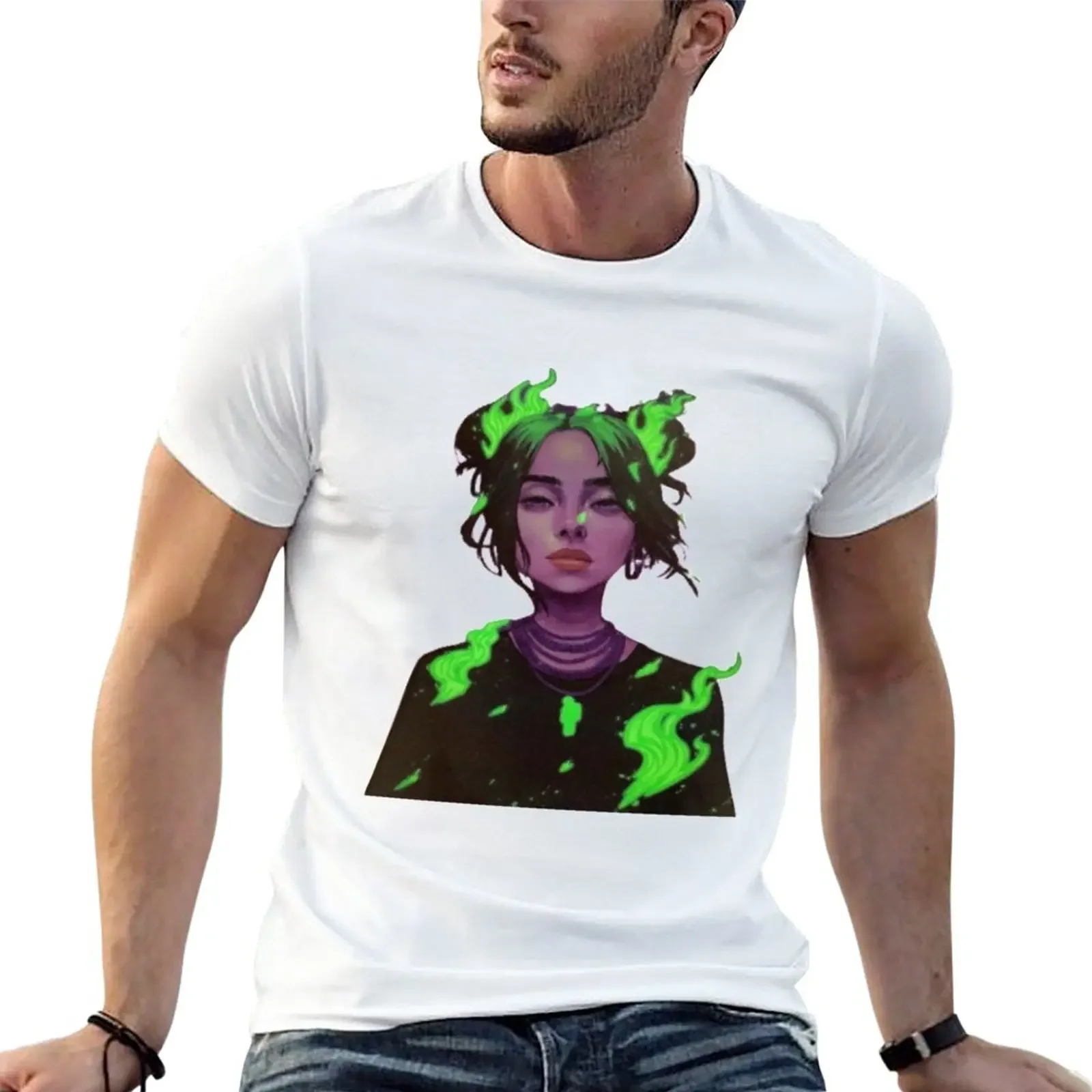 Футболка Bilie Eilish мужская с аниме принтом животного