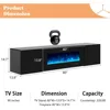 Floating Fireplace TV Stand, Wall Mounted Mirrored Entertainment Center 40" Electric ,LED Lights Media Console for TVs Up to 90" 4