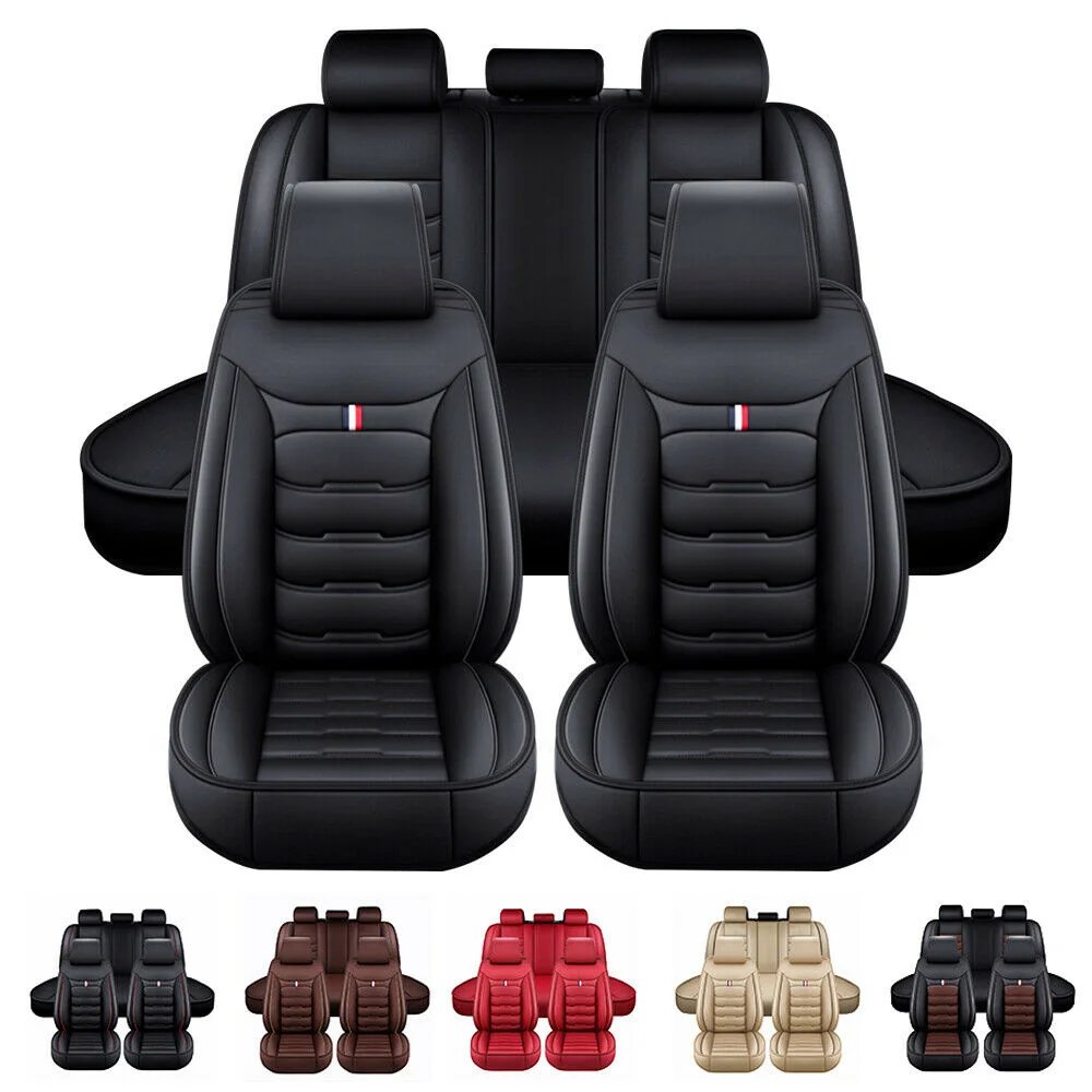 

5PCS/Set Car Seat Covers Full Set PU Leather Cushion Protector Universal Cushion Four Seasons Full Surround Seat Cover Accessory