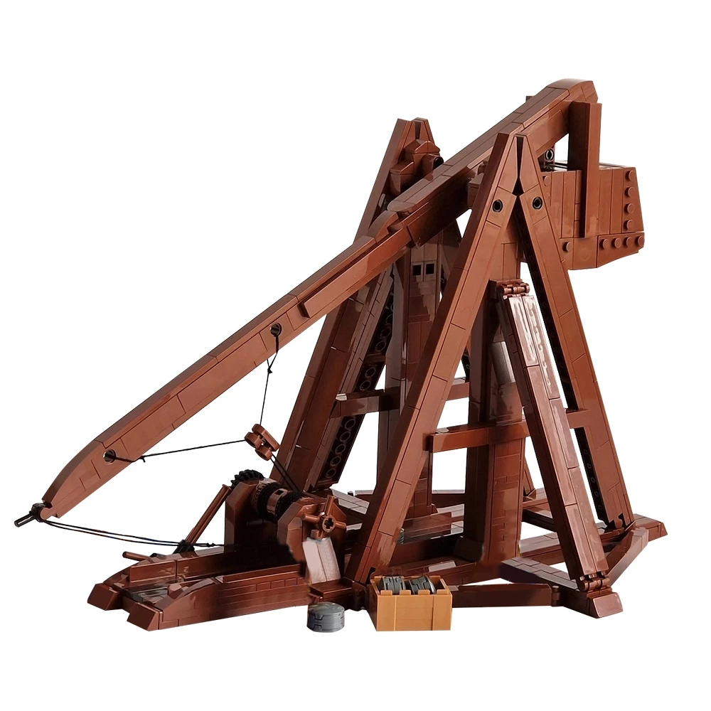 

Gobricks MOC Medieval Trebuchet Building Blocks Model The empire era Medieval Ancient War equipment Bricks Educational Toy Gift