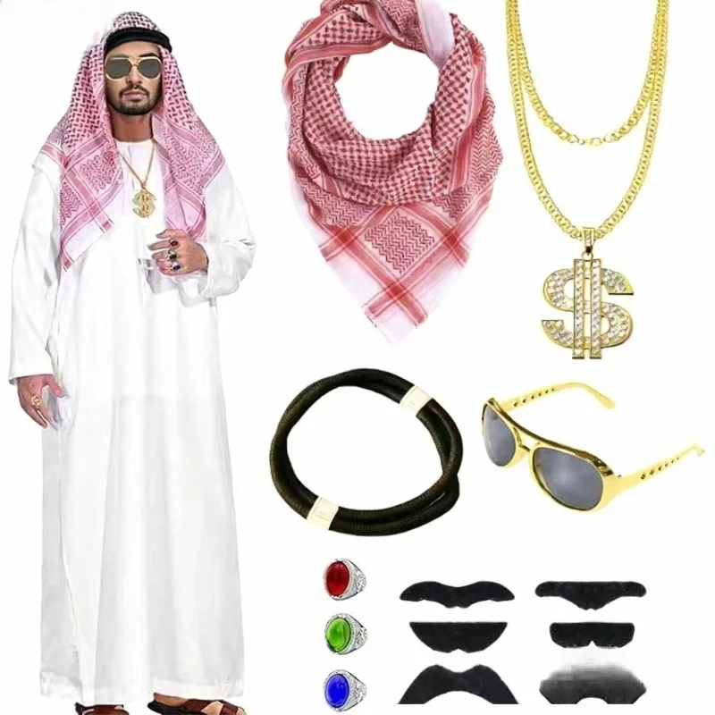 New Men’s Arab Dubai Saudi Ghutra Keffiyeh Headscarf with Agal Headband ...