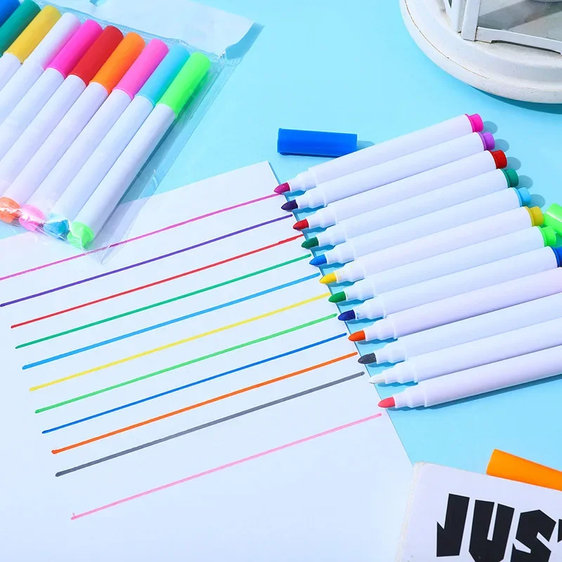 【Storewide Sale】 LED Luminous Blackboard Pen 12-color Erasable Liquid Colored Pen Drawing Board Whiteboard Chalkboard Pen Color Highlighter Erase.