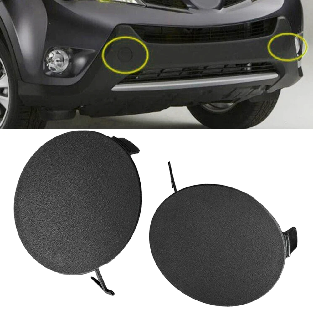 

Front Bumper Tow Hook Cap Trailer Cover Black For Toyota RAV4 2013 2014 2015 53286-0R060 53285-0R060