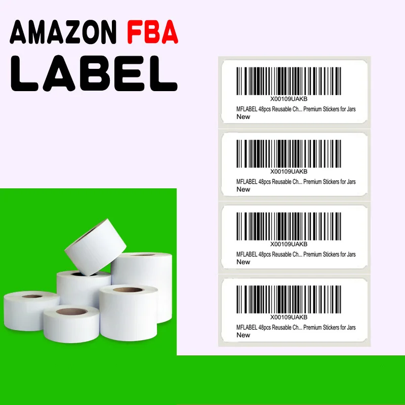 Amazon 30x50mm 직접 열 제거 가능 빈 라벨 직사각형 자체 접착 쓰기 가능 바코드 슈퍼마켓 용 제품 라벨