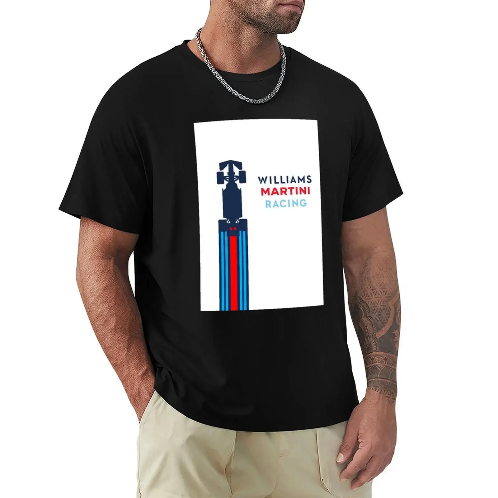 F1 Williams Martini Racing Classic T-Shirt Camicetta Blacks Blanks T-Shirt Uomo