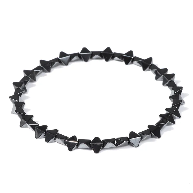 Men Hematite Bracelet Loss Weight No-magnetic Black Hematite Bead Bracelet Healing Health Therapy Balance Pulsera Jewelry Gift