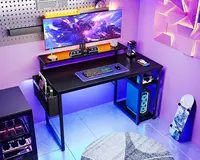 48 inch Small Computer Desk with Adjustable Monitor Stand Home Office Desk Workstation with Storage Shelves Reversible Work 2