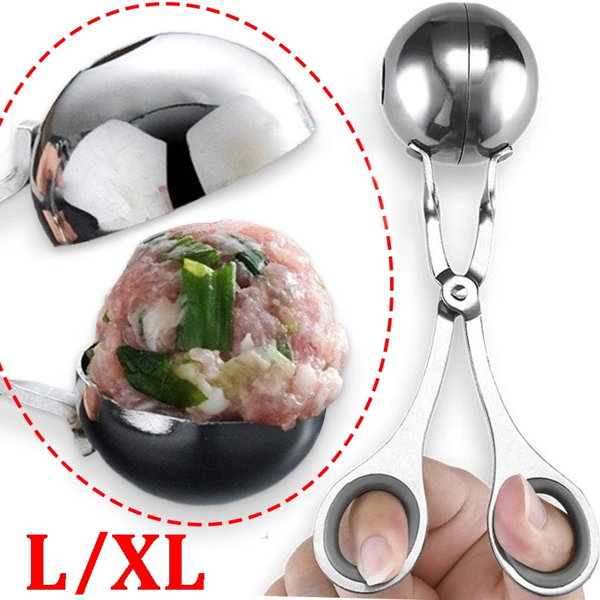 

Big Meat Ball Maker Tool Stainless Steel Clip Round Rice Ball Shaper Spoon Meatball Making Mold Non Stick Stuffed Kitchen Gadget