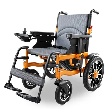 Sedia a Rotelle Elettrica Pieghevole, Motore 500W, Batteria al Litio Rimovibile 12Ah, Autonomia 20km, Pneumatici All-Terrain 40cm per Uso Quotidiano e Outdoor