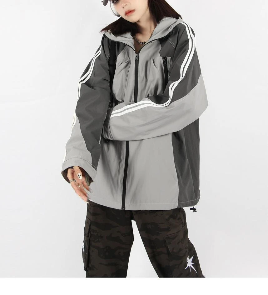 Harajuku y2k Jacket Oversized Vintage Hip Hop Color Block