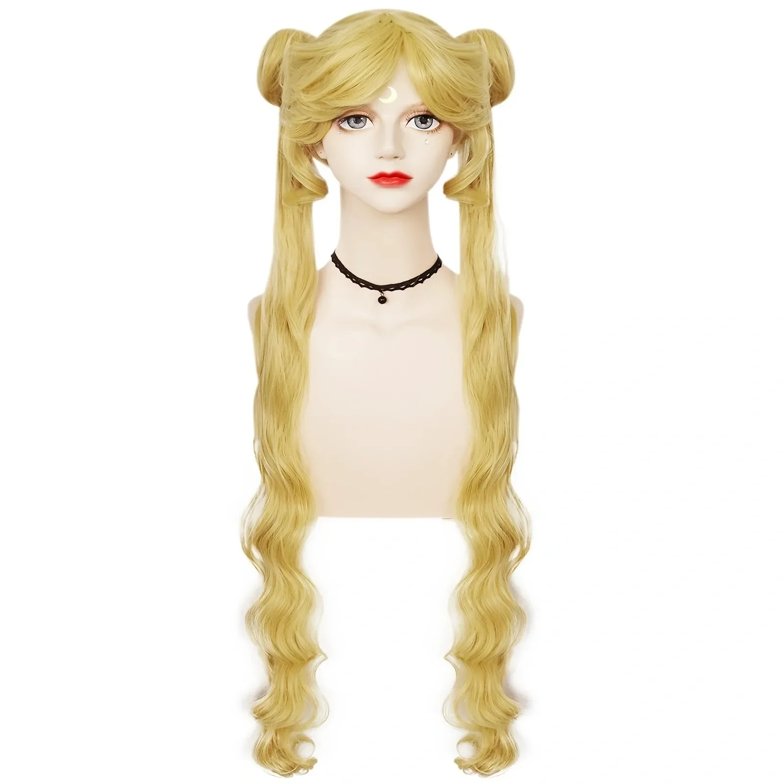 Long Wavy 2 coda di cavallo Anime Sollar Moon Cosplay Girls Halloween Costume parrucca natalizia e 1pc parrucca Cap