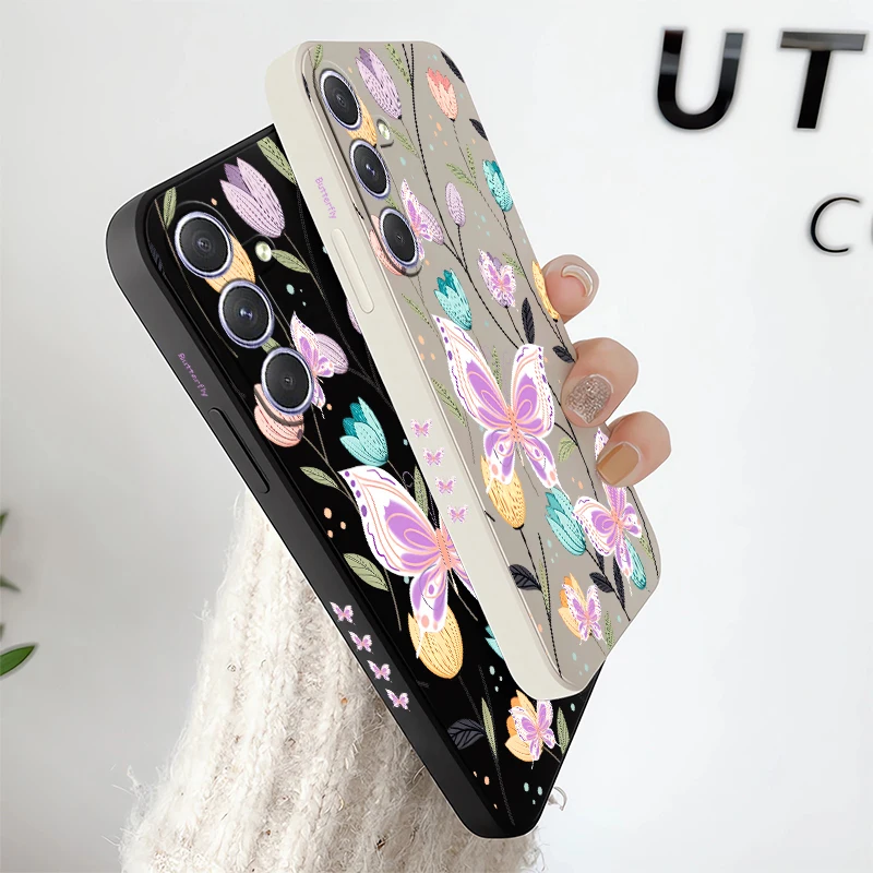 Butterfly Floral Soft TPU Silicone Phone Case Cover
