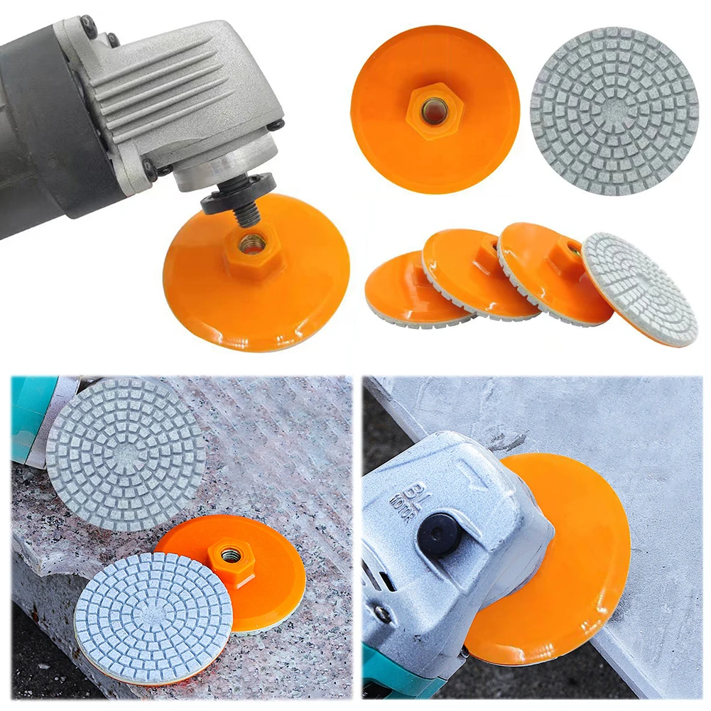 80mm 3 Inch Wet Dry Buff Disc 150-1000 Grit Diamond Flexible Grinding Discs M10 Abrasive Tool for Granite Stone Concrete Marble