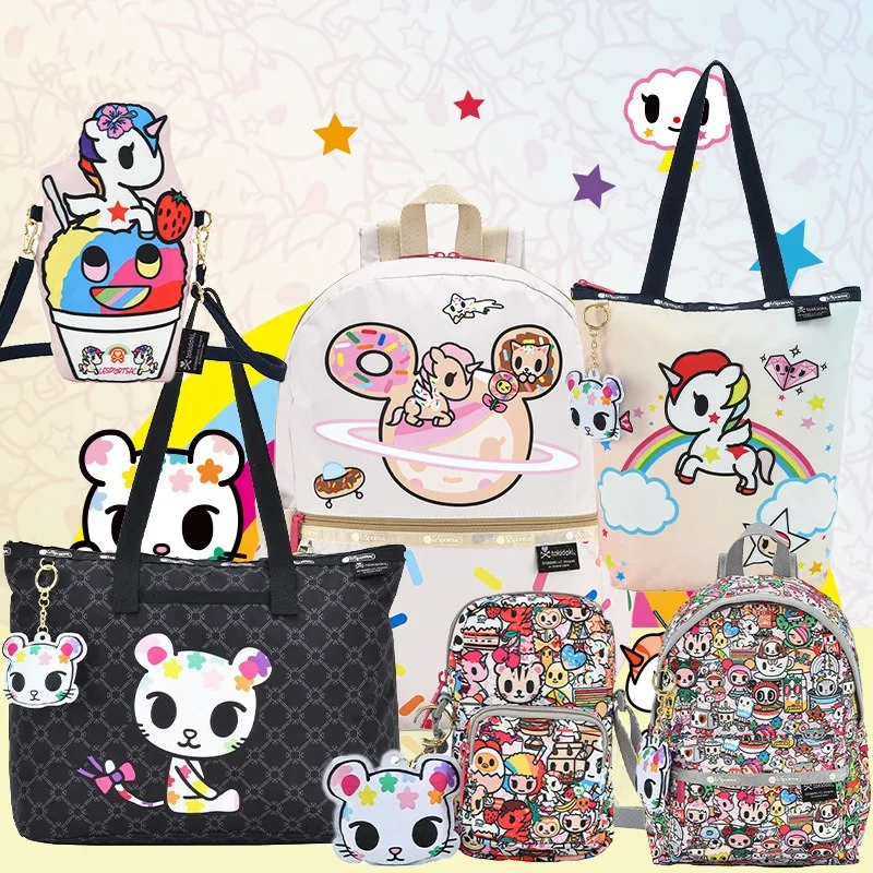 

New Lesportsac Anime Co Branded Cartoon Cute Print Casual Crossbody Fashion Fun One Shoulder Backpack Festival Birthday Gift