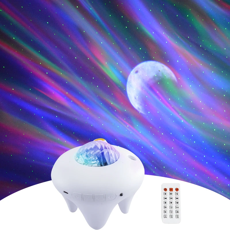 Romantic Northern Lights Aurora Projector Starry Sky Night Light Star Moon Lamp With Speaker Bedroom Party Decor Gift Christmas