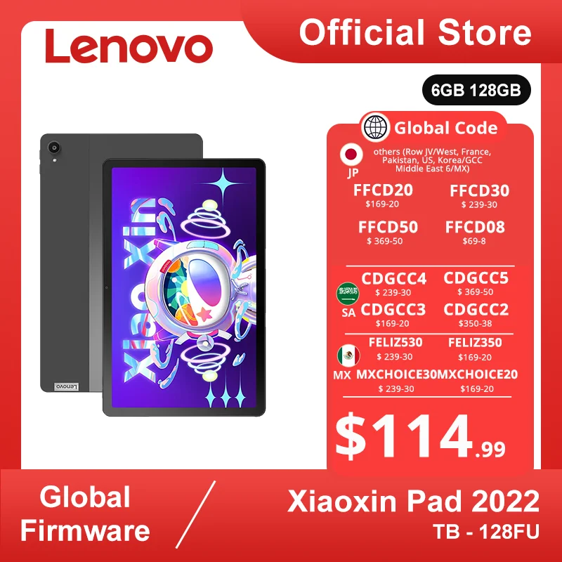 

Global Firmware Lenovo Tablet Xiaoxin Pad 2022 Tab 128GB 64GB 10.6'' Display Snapdragon 680 Octa Core 7700mAh Android 12 Tablets