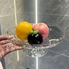 1PC Transparent Water Ripple Fruit Tray Dual-layer Can Draining Modern Light Luxury Snack Dried Fruit Tray Kitchen Decoration 4