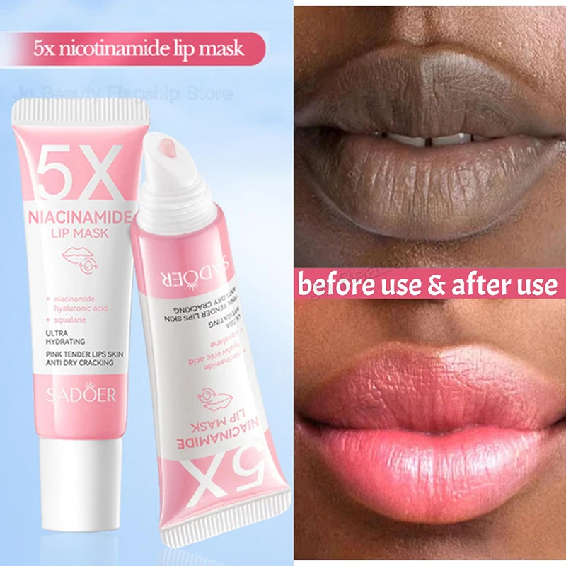 Exfoliating Lip Treatment Mask Gloss – Lightening Melanin Dark Lip Balm Remove Pink Moisturizing Reduce Lip Lines Improve Drynes