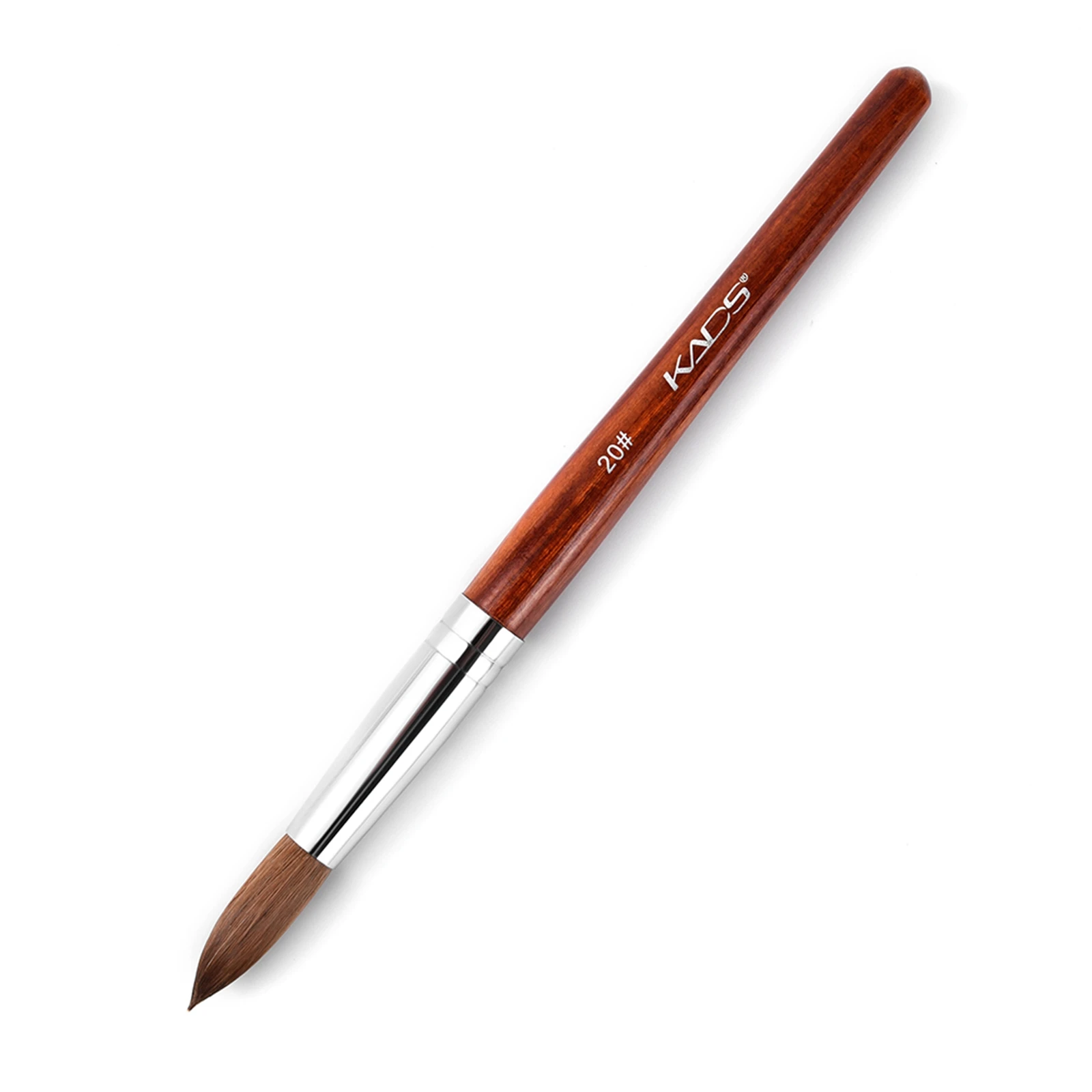 KADS 1Pc Kolinsky Sable Acrylic Nail Art Brush Red Wood Round Shaped Handle Nail Gel Carving Pen Brush DIY Acrylic Powder Design 3