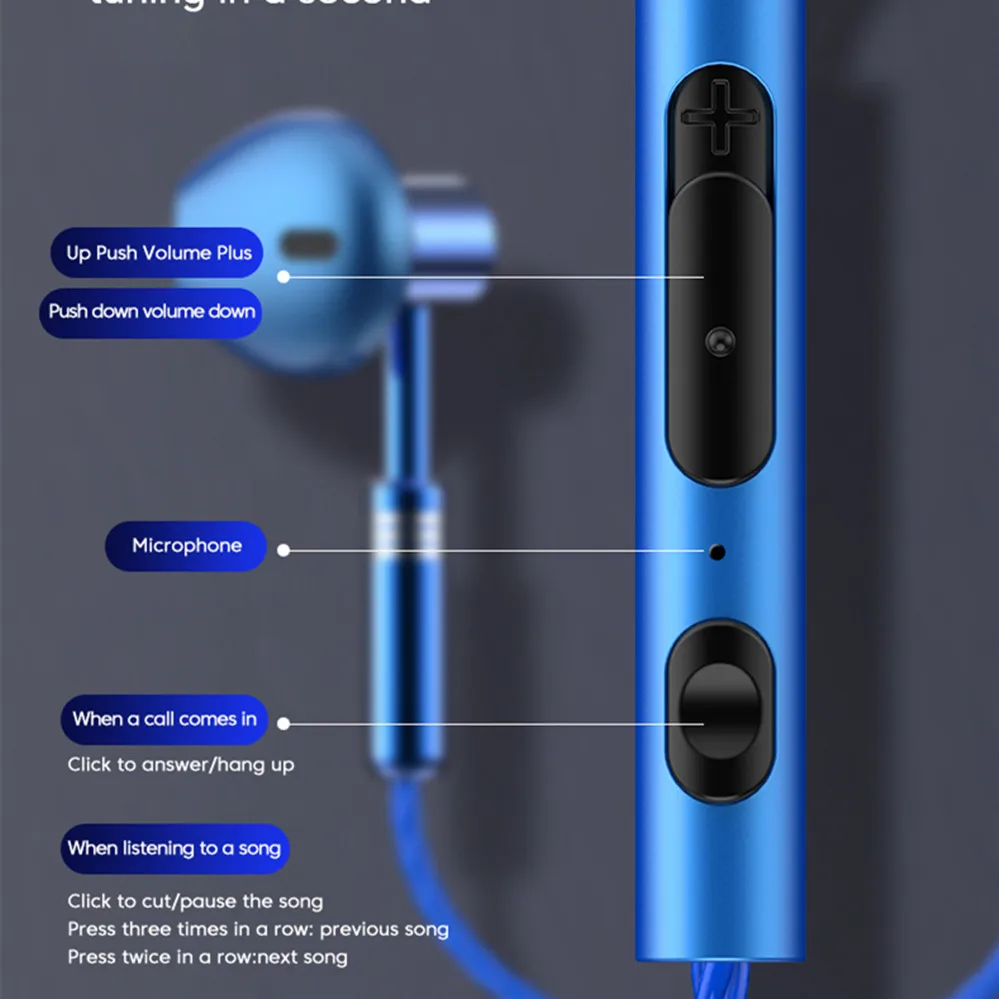 OLAF Metal 3.5mm Headphones Wired Earphones Gaming Earbuds Sports Headset With Microphone For Smart Phones Samsung Xiaomi Huawei wired earphones