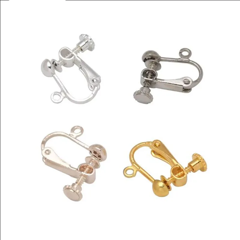 Set of 10 Clip-On Earring Findings with Screw Back