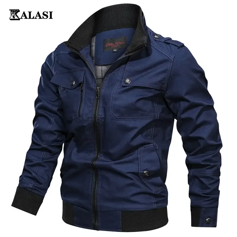 

DIMUSI Autumn Mens Bomber Jackets Casual Male Army Military Jackets Mens Cotton Slim Outwear Windbreaker Baseball Coats Clothing