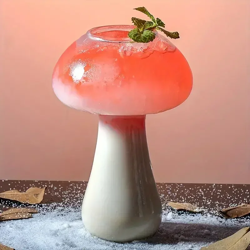 Creative Mushroom Cocktail Glass Cups Transparent Drinkware