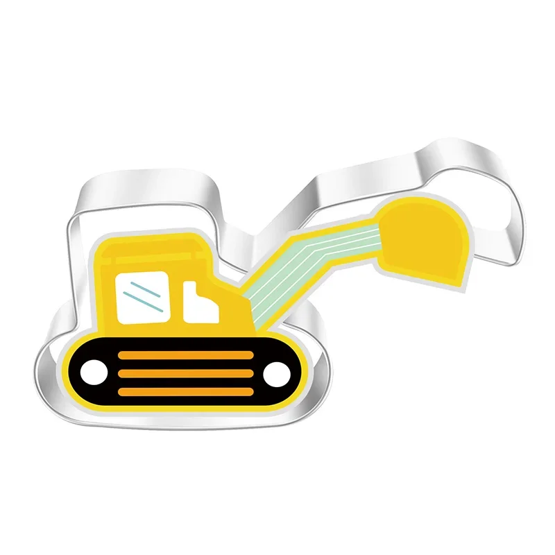 Cookie Cutter Set Stainless Steel Engineering Truck Excavator Digger Bulldozer Dump Truck Candy Biscuit Fondant Cutters Mold cookie cutter cookie mould fondant cutter