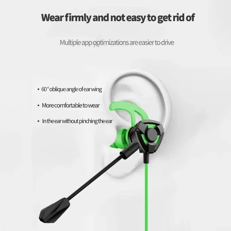 Wired Earphones E Sports Gaming with Microphone Noise-cancelling for Mobile Computer PUBG