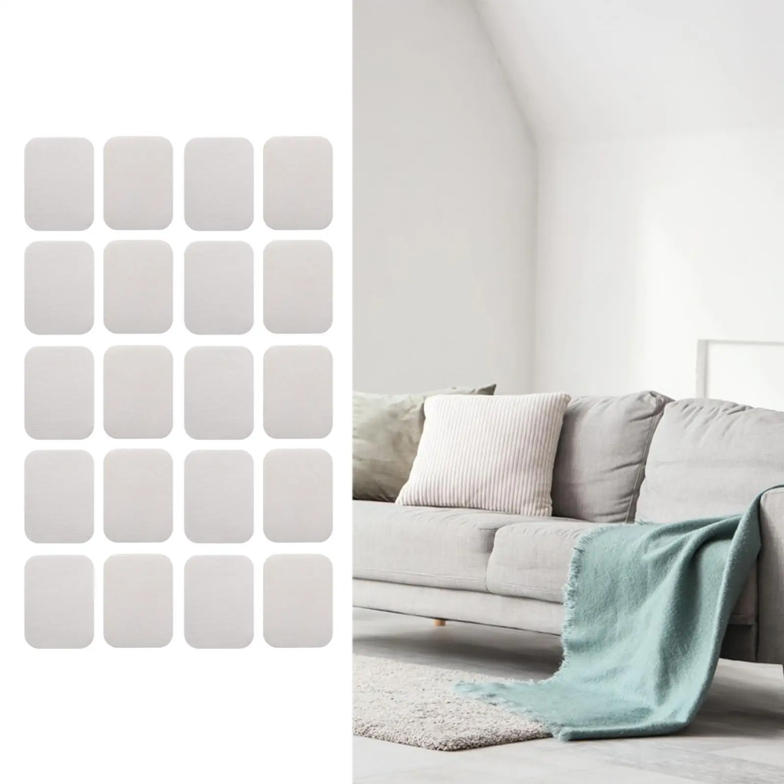 10 Pair Hook and Loop Strips with Sticky Hook and Loop Tape Back Sticky Fasten for Mats Clothing Mattresses Office Home