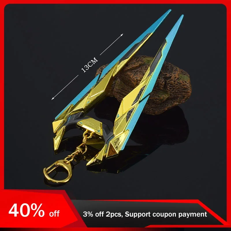 

13cm Valorant Keyring Game Peripheral Weapon Model Araxys Bio Harvester Keychain Toy Sword Cosplay Metal Kids Toys Gifts for Boy