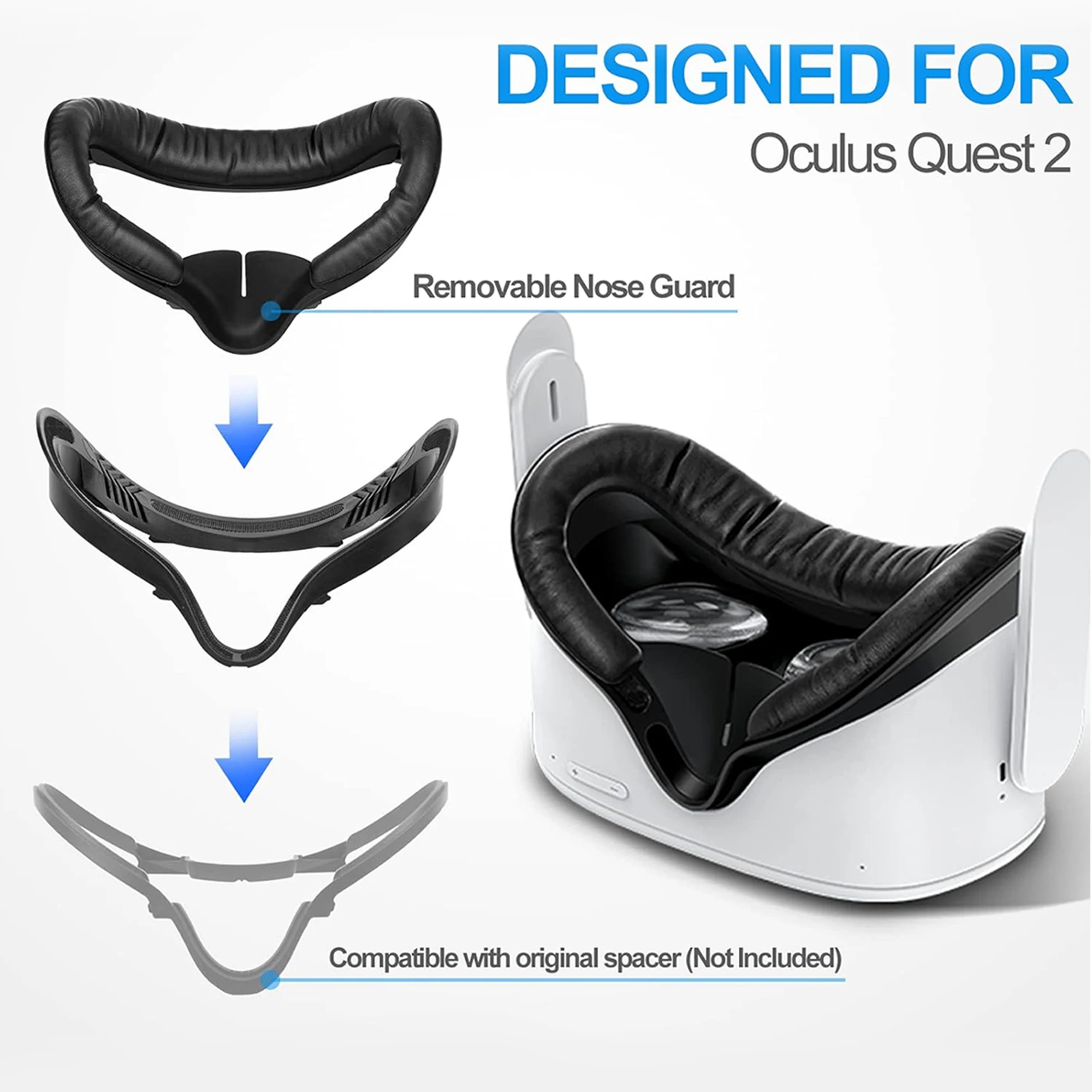 Sweat-Proof PU Foam Cushion Facial Interface & Face Cover Pad - Premium VR Comfort Accessory