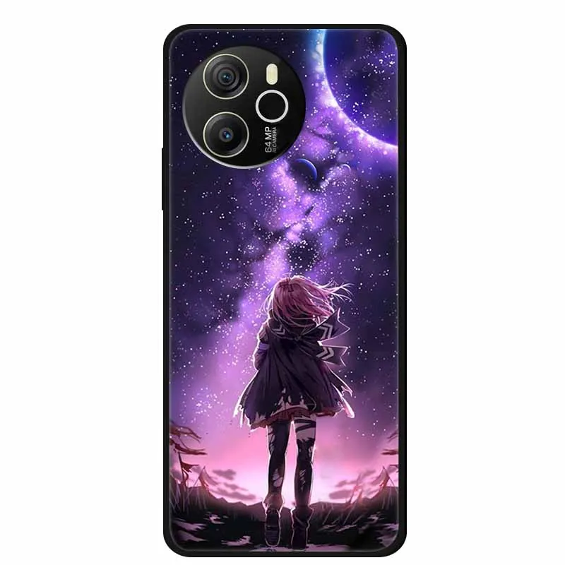 Cartoon Black Silicone Soft TPU Phone Cover - Protective Case