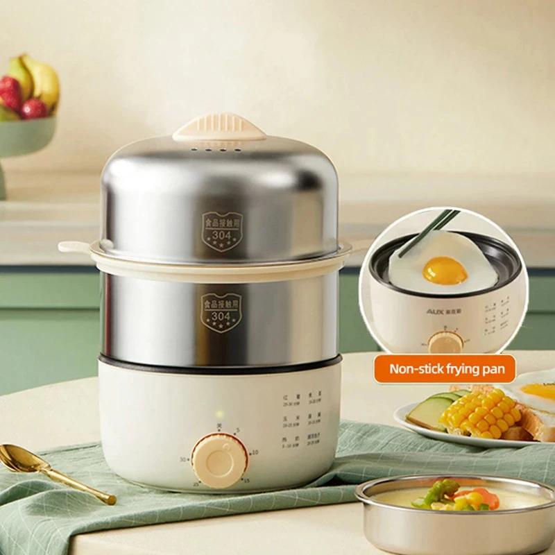 Electric Egg Boiler 7/14pcs Eggs Double Layer Automatic Mini Steamer Poacher Kitchen Cooking Tool Egg Steamer Breakfast Maker
