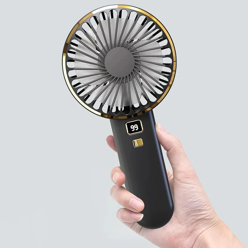 

Portable Mini Fan USB 4800mAh Rechargeable Handheld Small Electric Fan WIth Digital Display for Home Outdoor Travel Camping New