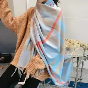The New Women's Scarf Winter Luxury Brand Tippet Scarves for Ladies Plaid Shawls Warm British Style Thicken Man