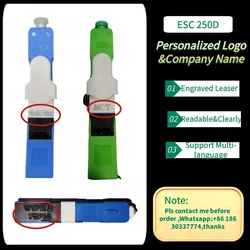 UNKIT FTTH Personalized Logo Engraved Laser Fast Connector ESC250D SC APC & SC UPC Single-Mode Fiber Optic Quick Connector