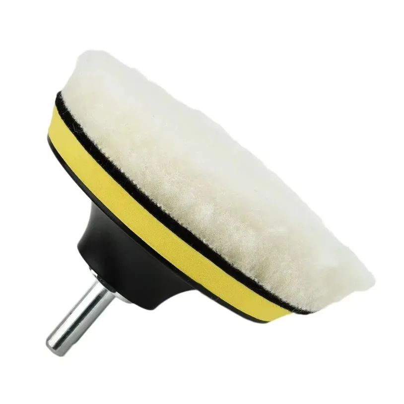 VIKEFON 5Pcs 4 Inch Flocking Sanding Disc Hook And Loop Backing Buffing Pads Wool Polishing Wheel For Electric Drill Polisher